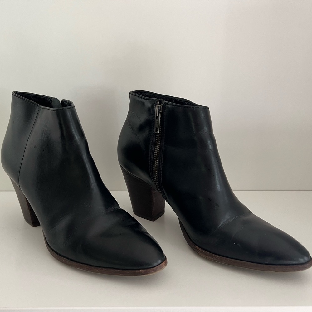 J. Crew Laine leather heeled bootie